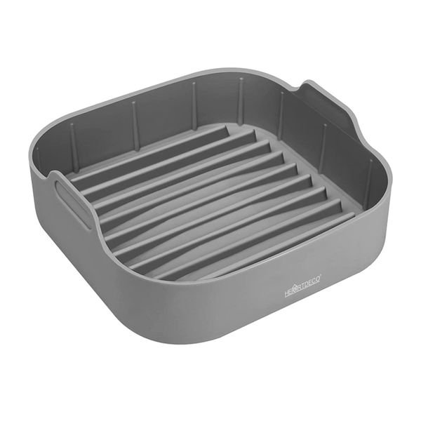 Heartdeco 8 inch Square Silicone Air Fryer Liner Basket