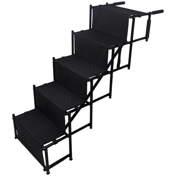 5-Step Pet Car Ramp Ladder Foldable Outdoor Telescopic Dog Stair for Travel