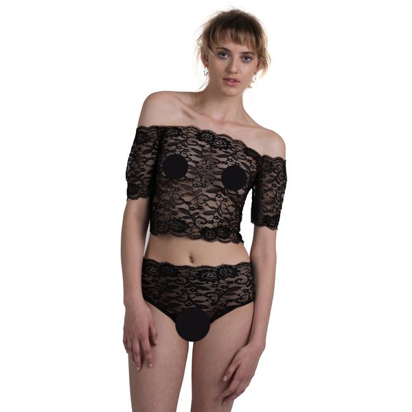 ULC Lace Short Sleeve Top Lingerie Set
