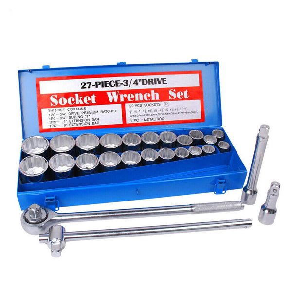 27-Piece 3/4" Drive Socket and Wrench Set