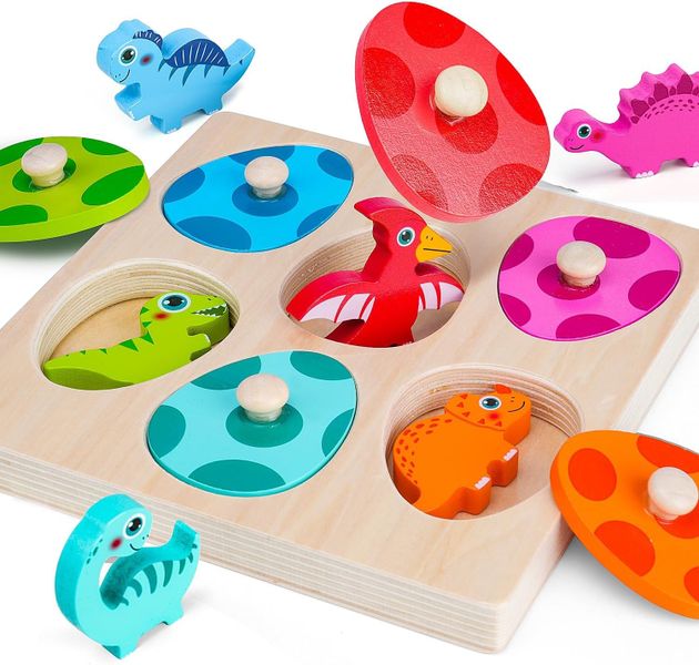 Dinosaur Egg Nail Jigsaw Wooden Toy Dinosaur 1 piece