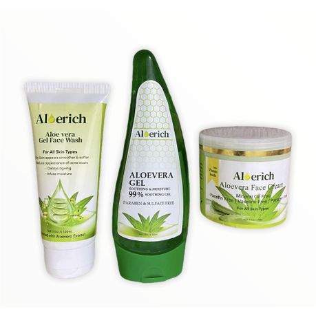 Aktentas Ongewijzigd Recensent Aloe vera Aloerich pack of 3 Face wash Gel Face cream | Buy Online in South  Africa | takealot.com