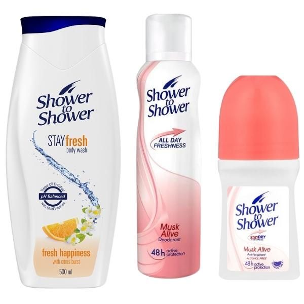 Shower to Shower - Hygiene Combo Pack for Women - Fresh Happiness
