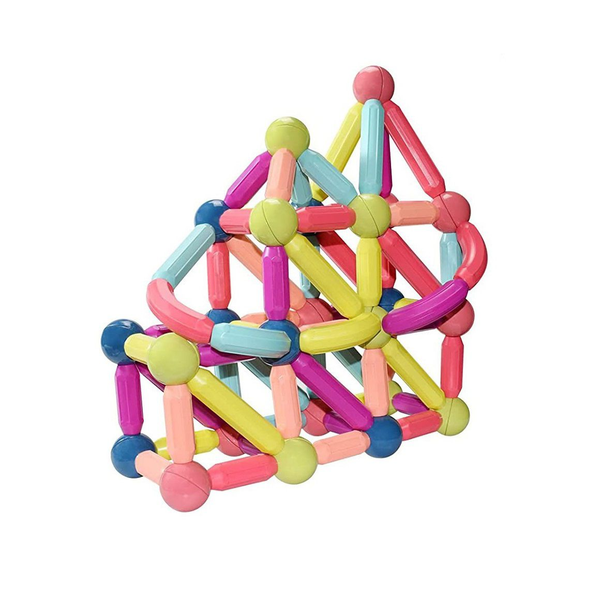 64 Pieces Magnetic Stick And Balls Building Blocks Set - Multicolor