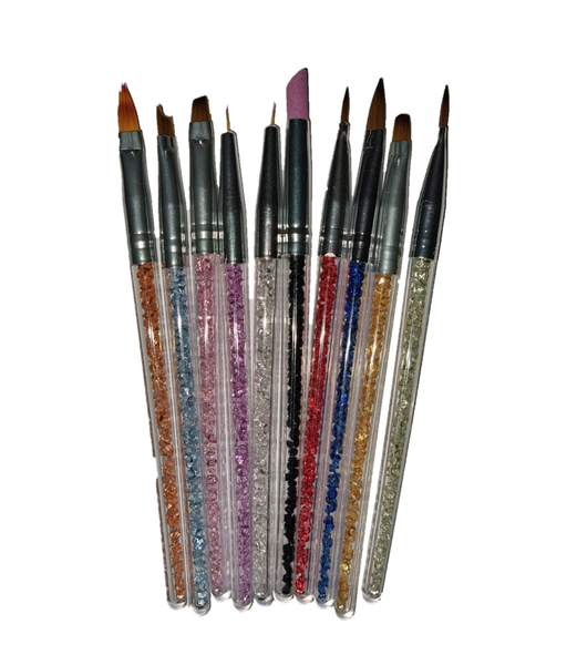 10 Piece Acrylic and Nail Art Brush Set