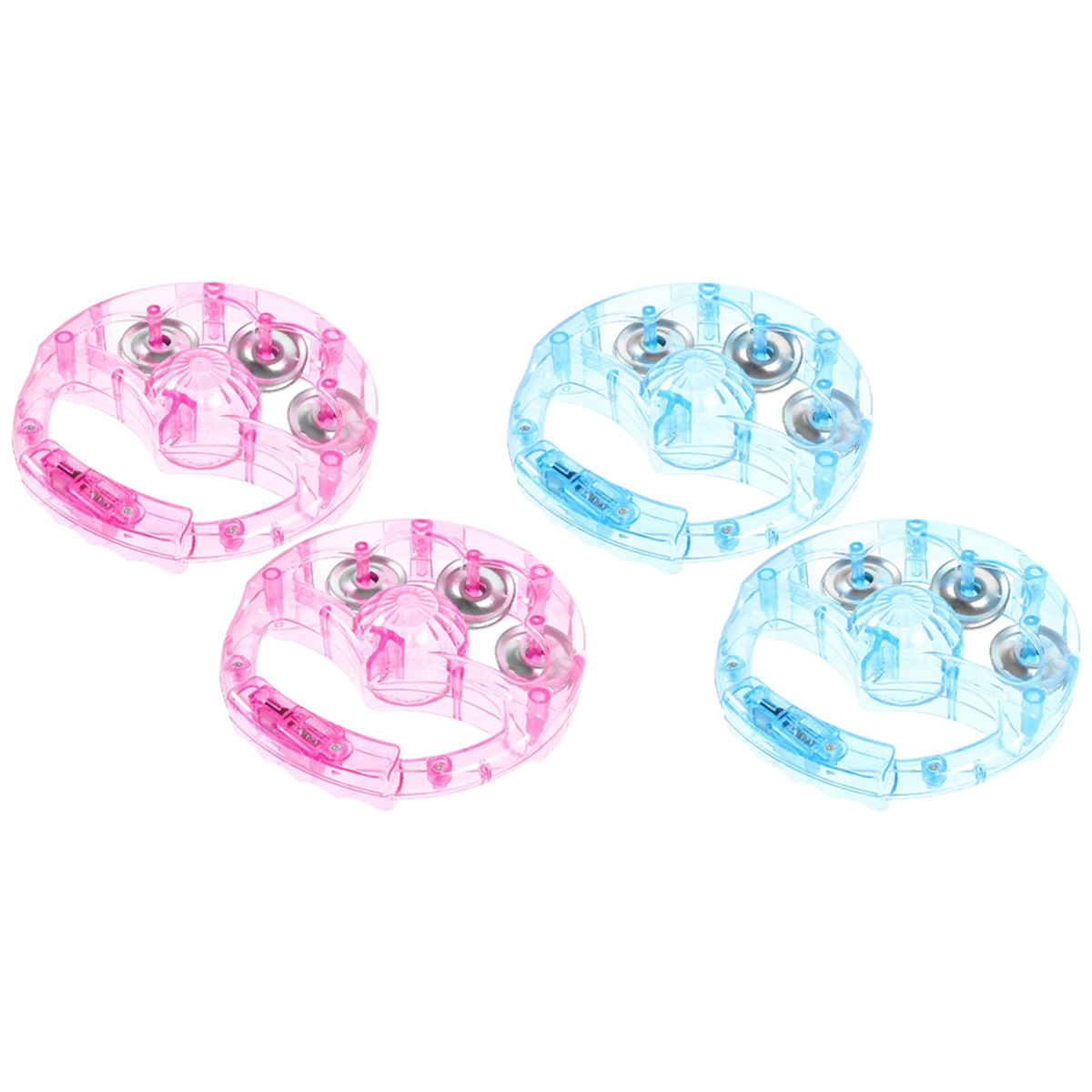 Light Up Tambourine 4Pcs Flashing Tambourine Glow Musical Tambourine