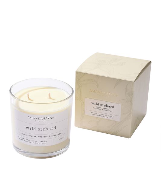 Amanda-Jayne Wild Orchard Double Wick Glass Candle 370g