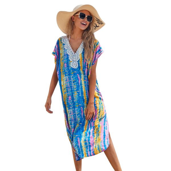 Women's Rainbow Bands Beach Cover-up