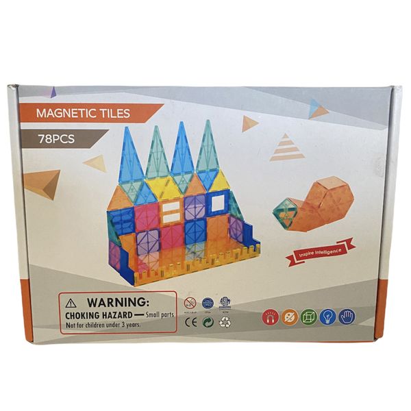 Magnotiles - 78 Piece Magnetic Tiles Set - Engineering Toy
