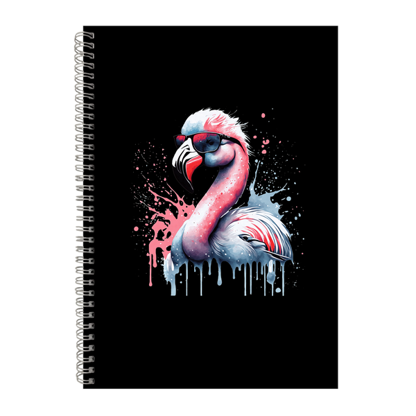 Splatter A4 Notebook Pad Trendy Flamingo Lover Graphic Birthday Present 035