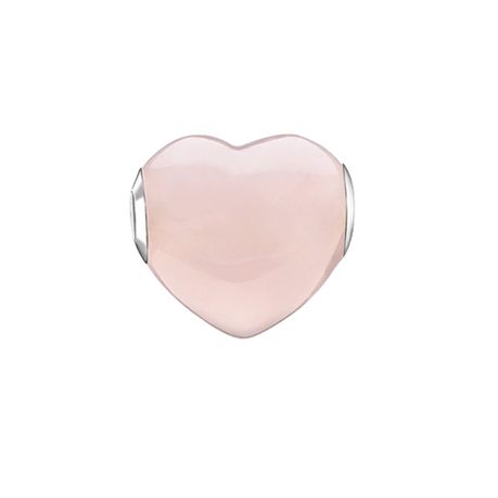 925 Sterling Silver Charm, Pink Heart Charm for Bracelet, Charm for Women Image