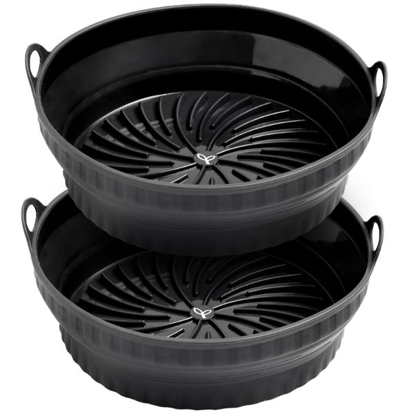 Air Fryer Basket - Round - Collapsible - Twin Pack