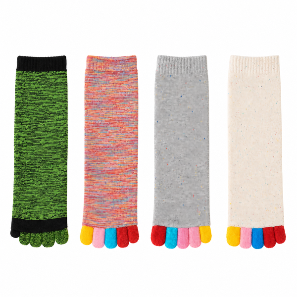 4 Pairs of Colorful Five Toe Yoga Socks