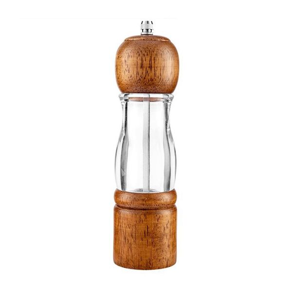 Acrylic Wood Salt Pepper Manual Grinder Mill - 8-inch
