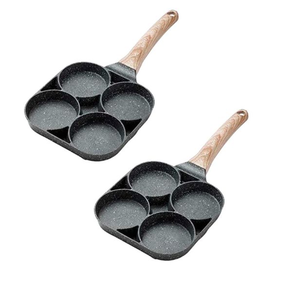2 Pieces Home Kitchen 4 Hole Crepe Egg Omelette Pans