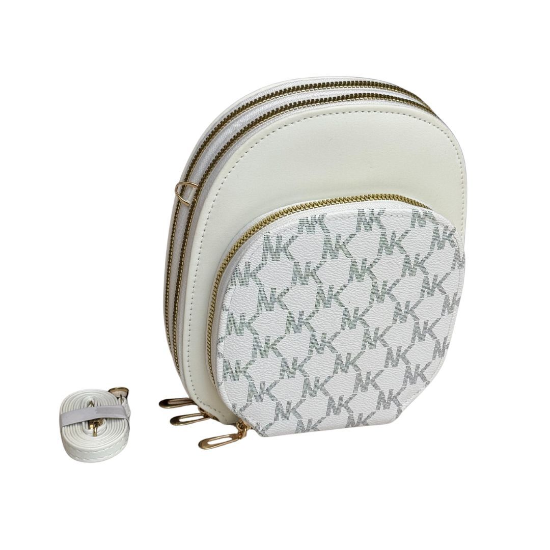 Faux Leather - 3 Pocket Crossbody Women's Bag