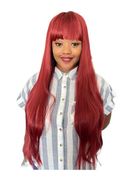Synthetic 30 inch Straight Wig with Fringe