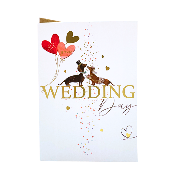 Wedding card - Dachshund Wedding couple