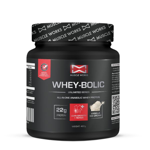 Muscle Works Whey-Bolic Protein 480g Vanilla Ice Cream