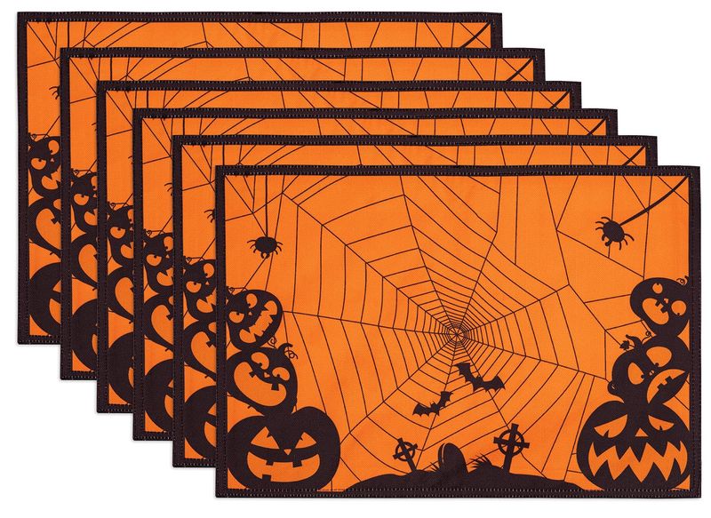 Halloween Silhouettes Tabletop Reversible Placemat Set 30X45CM