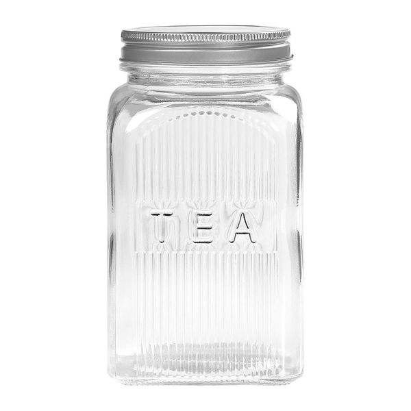 x6 Piece Glass Storage Containers with Metal Lids Set (1000ml each).