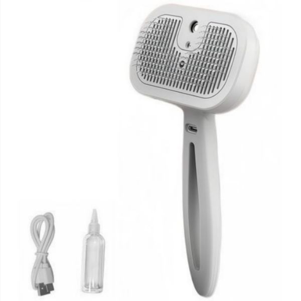 4-in-1 Cleaning Pet Spray Hair Removal Comb, UV Disinfection,Steam Brush