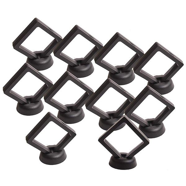 Set of 20 3D Floating Frame with Stands,Black,2.75 x2.75x0.75 Inches