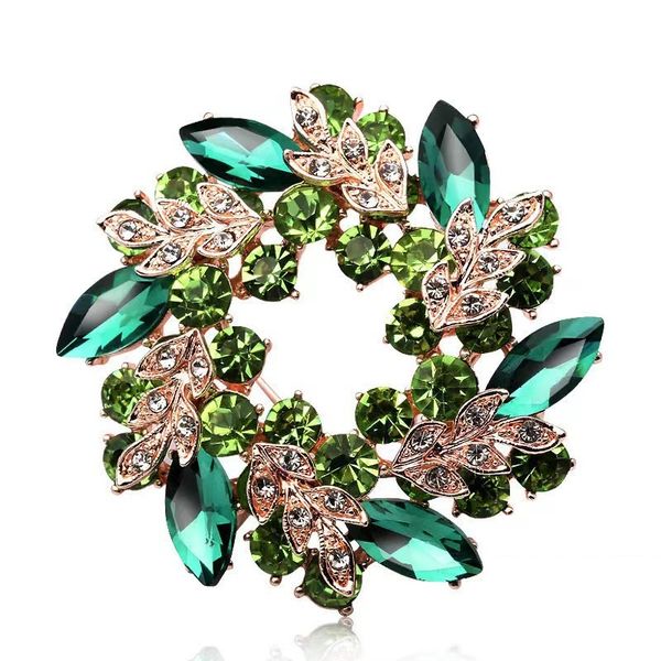 Crystal Flower Brooch Pin for Women Clothes Jewelry Accessories