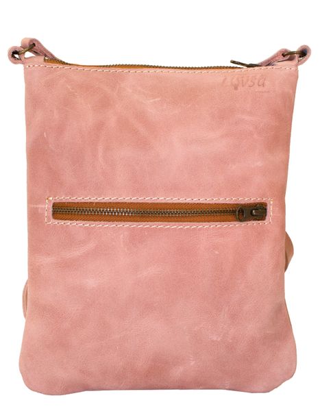 Luvsa LS-BS2217 Full Grain Genuine Leather Women's Sling Bag with Front Zip