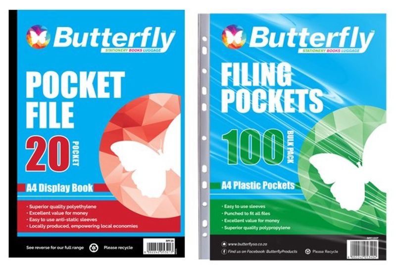 Pocket Display File (20) &amp; Filing Pockets (100) Bundle