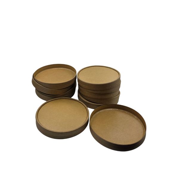 Kraft Paper Multi - Fit Lids - Ice Cream Tub Covers - 50 Pack