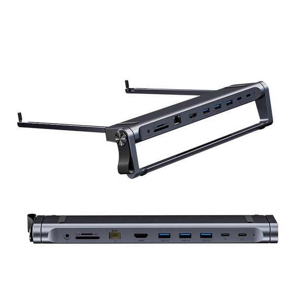 9-in-1 Portable Folding Laptop Stand and USB-C Docking Station and USB-C