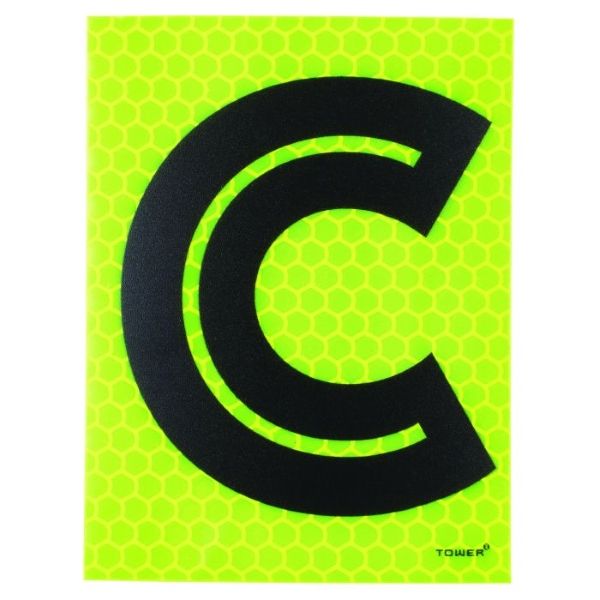 Fluorescent Yellow Reflective Adhesive Sign 'C