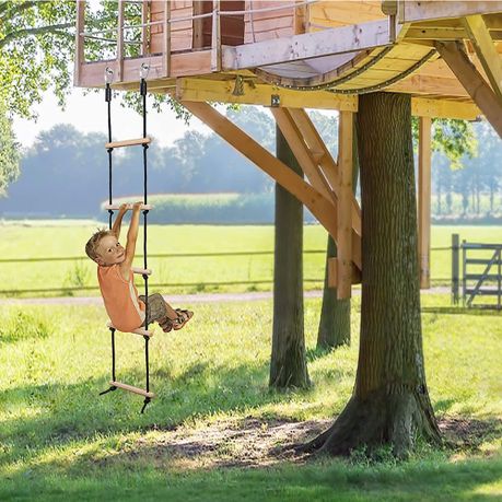 Home Playground Treehouse 5 Step Swing Rope Ladder With Hanging Attachments, Shop Today. Get it Tomorrow!