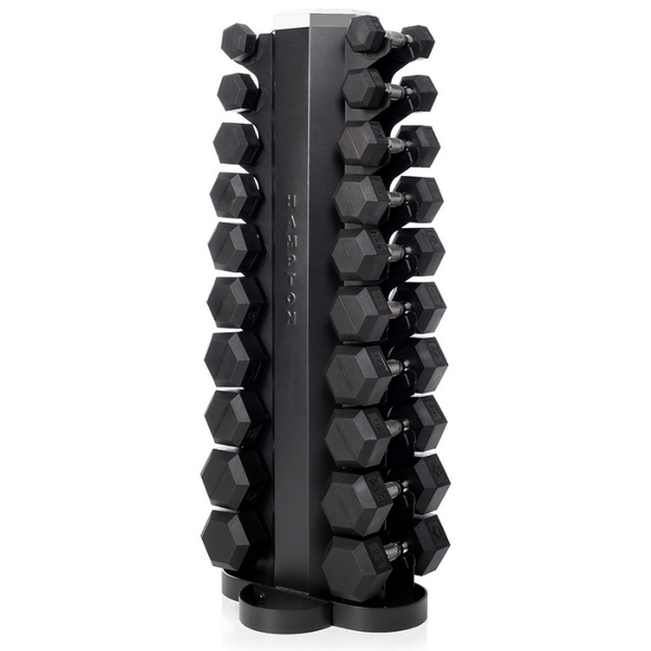 Rubber Hex Dumbbell Upright Set (2.5kg - 15kg) - 6 Sets