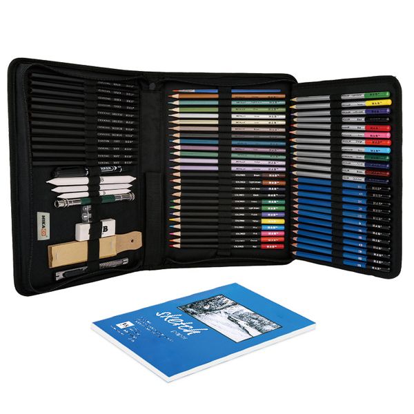 Professional Colored Drawing &amp; Painting Art Pencil Sketching Set-71Pieces