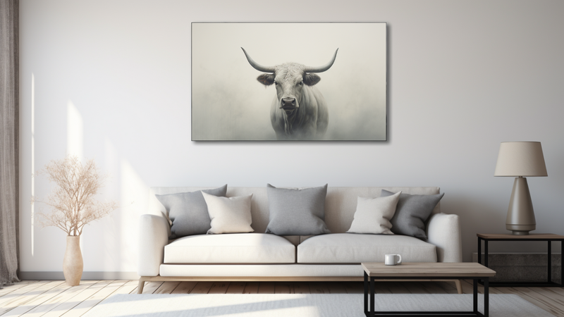 Canvas Wall Art - White Bull Standing - MT0191