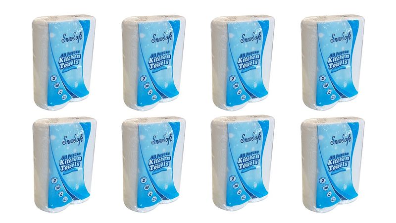 Snow Soft All-Purpose Kitchen Towels (2 Rolls) - 6 Pack