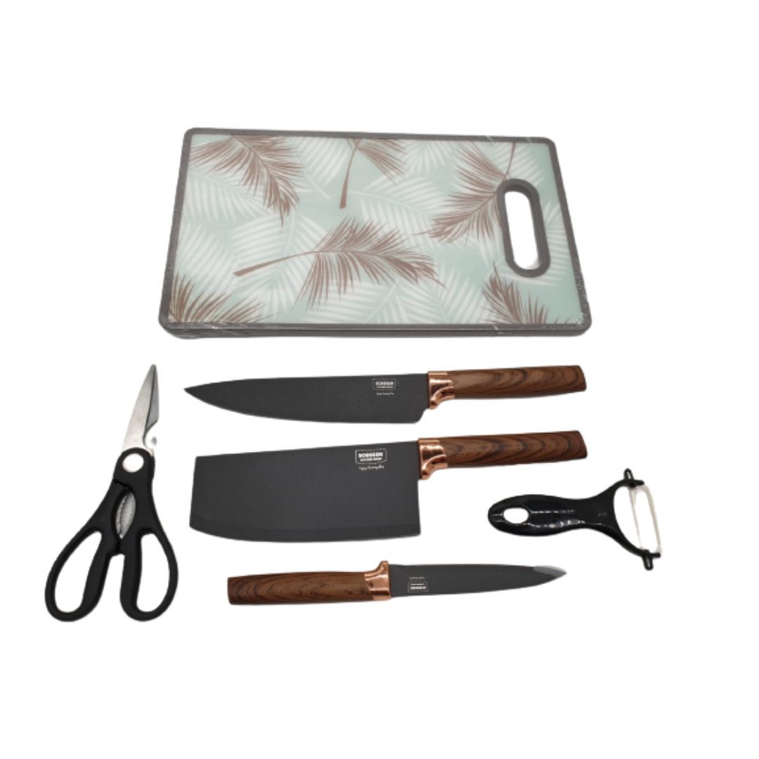 5 Pieces Stainless Steel Kitchen Knife Set With Cutting Board Shop