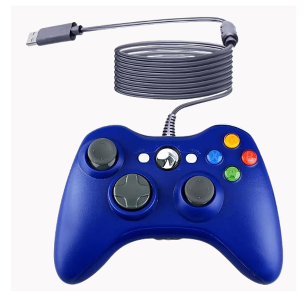 Dual Vibration Controller (for PC), Blue, With 2.5-Metre USB Cable