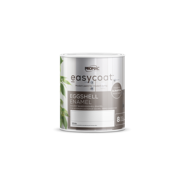 Promac Paints - Easycoat Eggshell Interior &amp; Exterior Wall Paint 1L - White