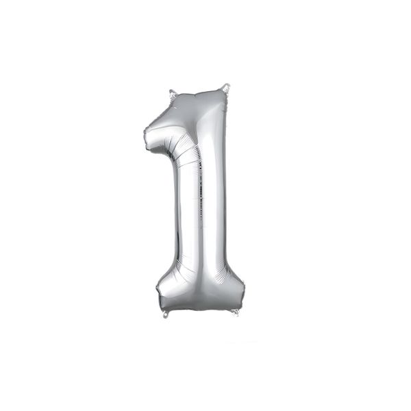 Silver Numbers Balloons 0-9 Birthday/Celebration Decoration