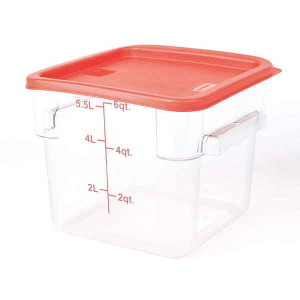 Cater Care Storage Food Container- Clear Square 220 x 220 x 185mm 6QT