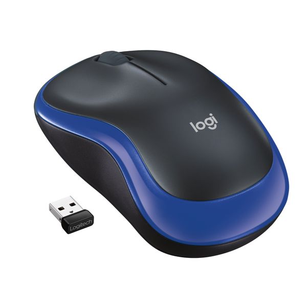 Logitech M185 Wireless Mouse-Blue, 2.4GHz with USB Mini Receiver