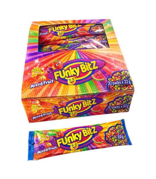 Ama Bom Bom Funky Bitz Mixed Fruit Chewy Sweets - Pack of 20 Units