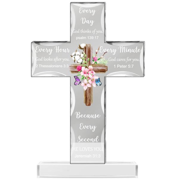 Acrylic Standing Cross Religious Inspirational Gifts With Bible Verse