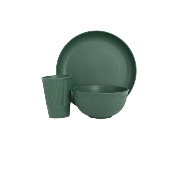 Unbreakable Reusable Dinnerware Set - 18 Piece - Green
