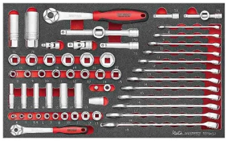 TengTools - 57 Piece Spanner &amp; Socket Set in EVA Foam - TEFSK57