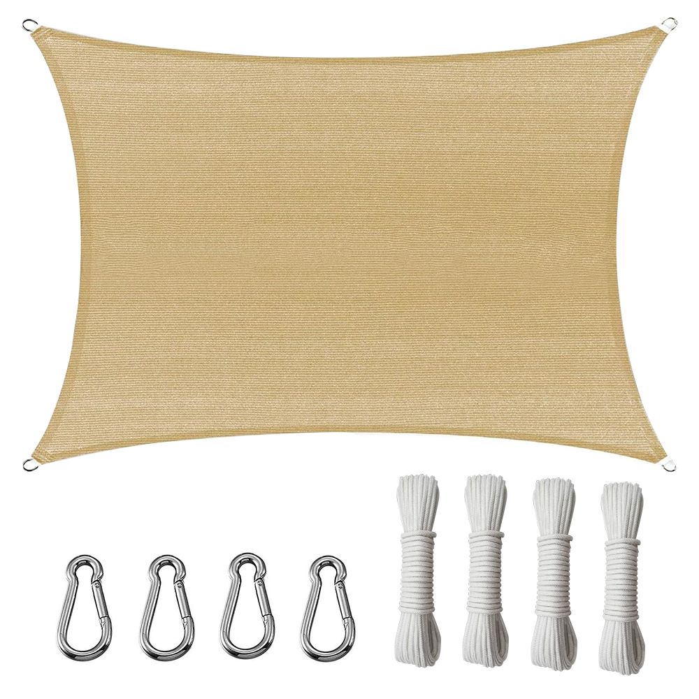 Chenshia Sun Shade Sail 5x5m Square,UV Block Sunshade Canopt & hardware Kit