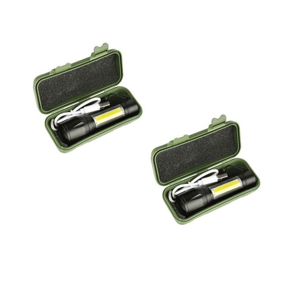 2 Flashlights - Mini USB Rechargeable Flashlights